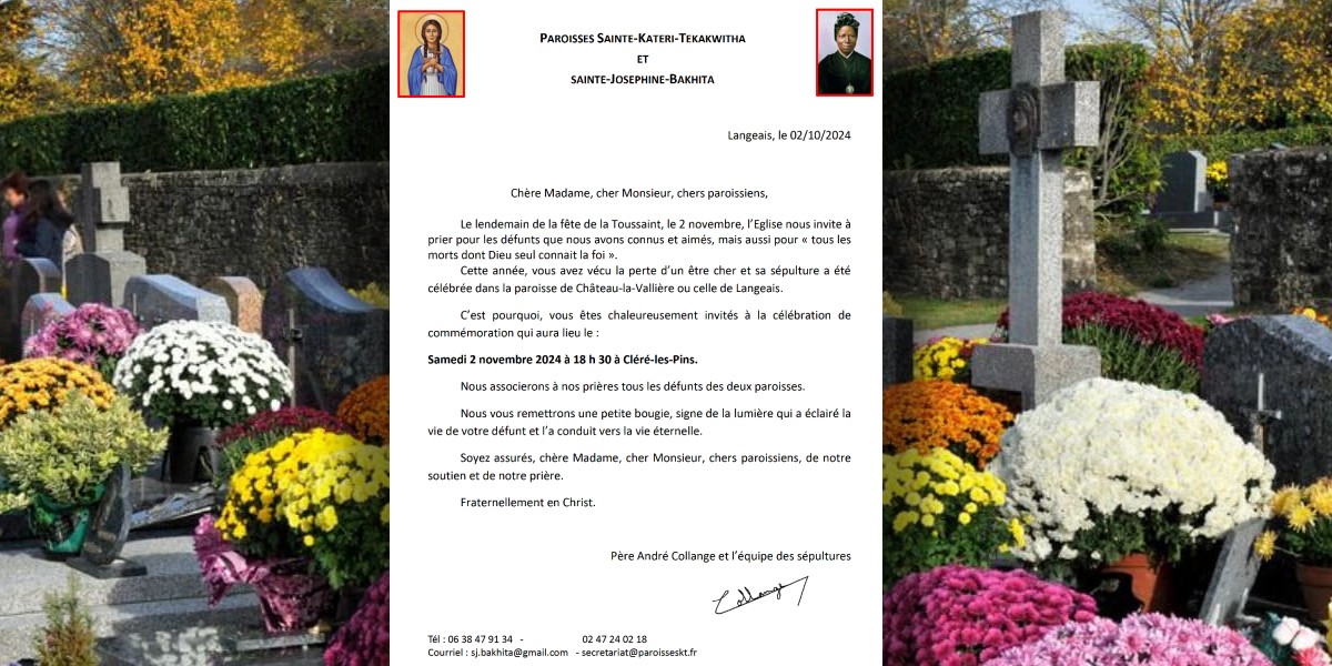 Invitation à la Messe pour les défunts - samedi 2 novembre 2024